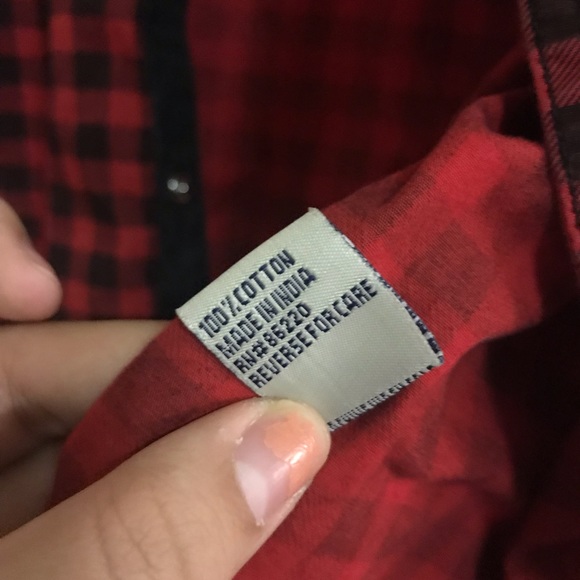 Cactus Black and Red Checker Button down - Picture 6 of 8